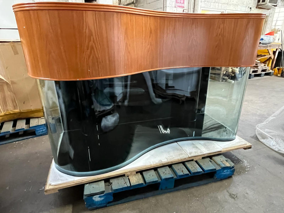 AQUA VIM 210g Glass Wave Reef-Ready Aquarium Set in Golden Oak