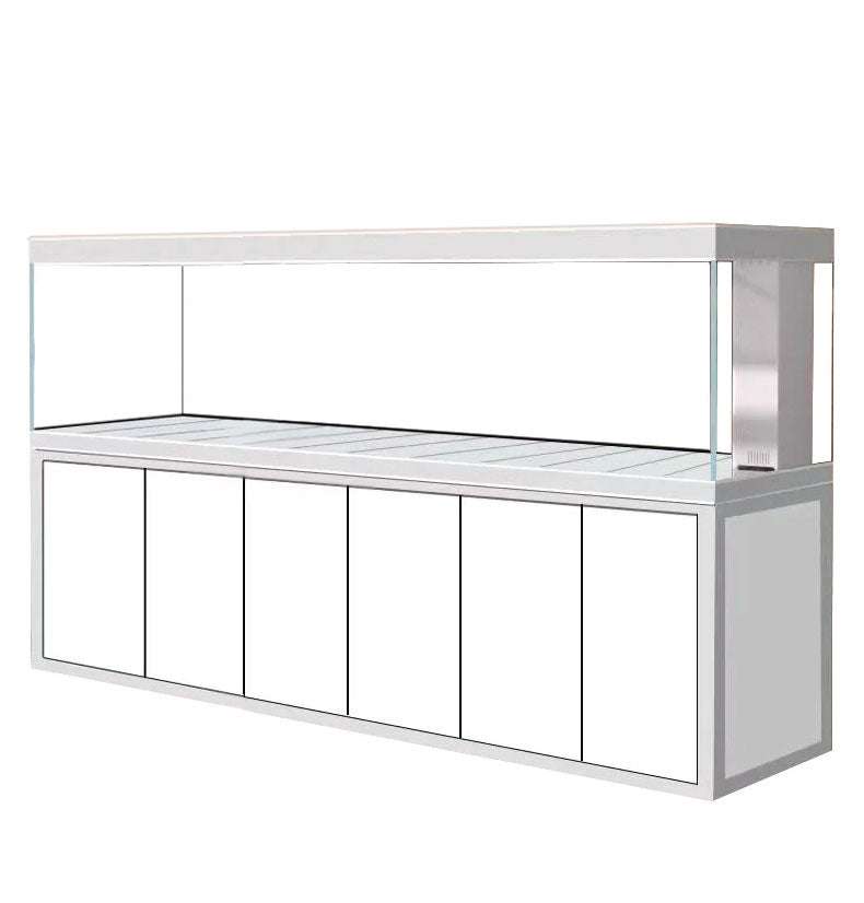 Aqua Dream 500 Gallon Tempered Glass Aquarium White Silver