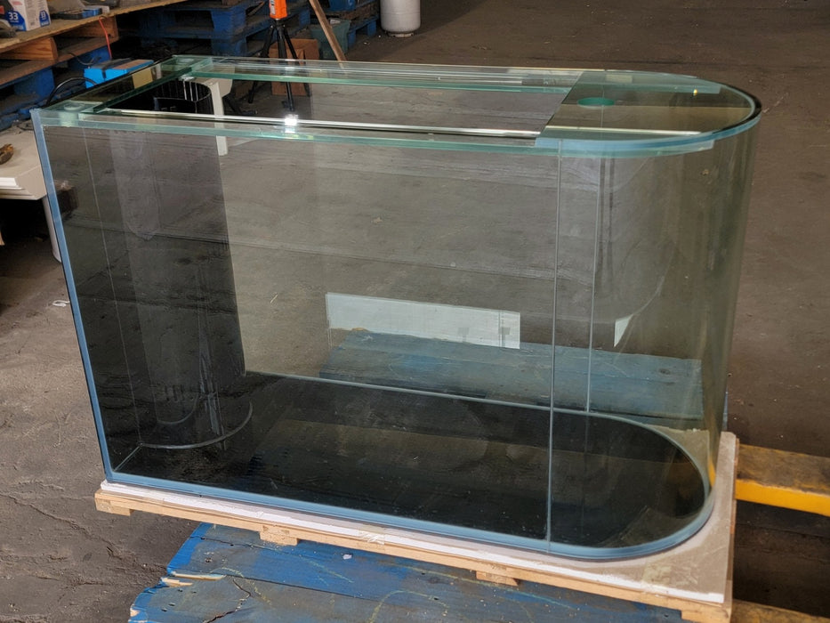 AQUA VIM 120g Reef-Ready Glass Peninsula Bullet Bullnose U-Shape Aquarium Set in Tulum White