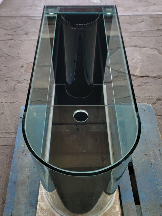 AQUA VIM 120g Reef-Ready Glass Peninsula Bullet Bullnose U-Shape Aquarium Set in Tulum White