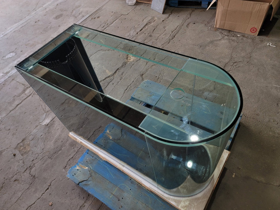 AQUA VIM 120g Reef-Ready Glass Peninsula Bullet Bullnose U-Shape Aquarium Set in Tulum White
