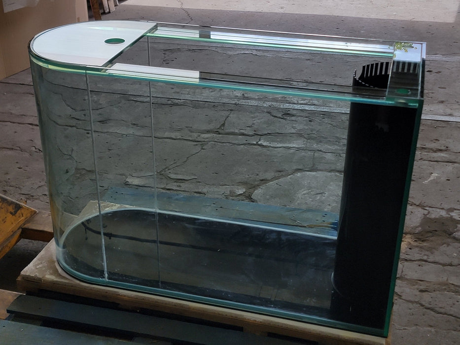 AQUA VIM 120g Reef-Ready Glass Peninsula Bullet Bullnose U-Shape Aquarium Set in Tulum White