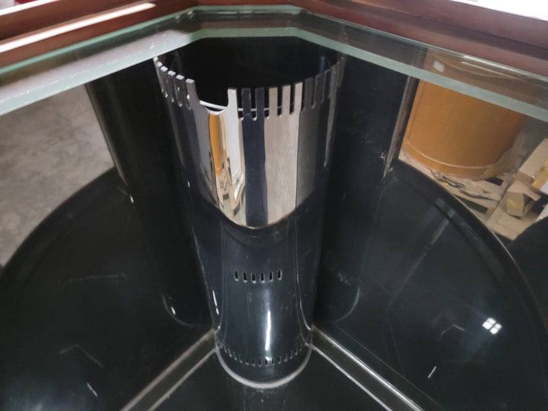 AQUA VIM 136g Corner 1/4 Cylinder Glass Reef-Ready Aquarium Set in Walnut