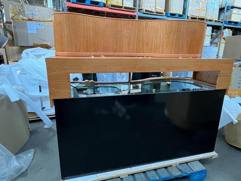 AQUA VIM 210g Glass Wave Reef-Ready Aquarium Set in Golden Oak