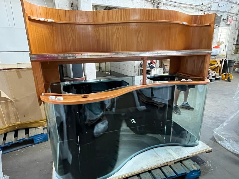 AQUA VIM 210g Glass Wave Reef-Ready Aquarium Set in Golden Oak