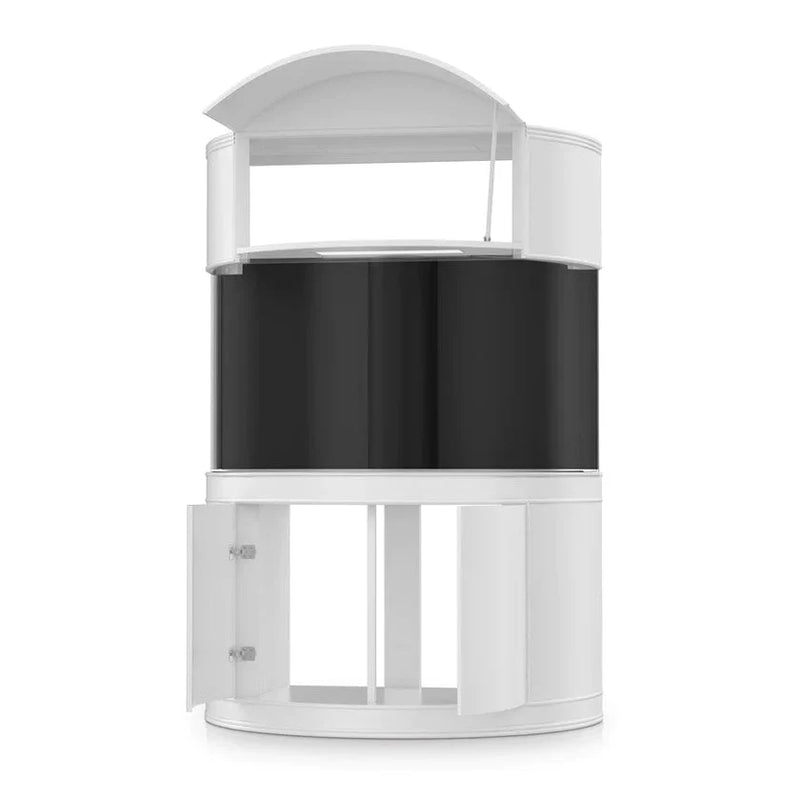 AQUA VIM 180 Gallon Half Cylinder Glass Reef-Ready Aquarium Set in Walnut