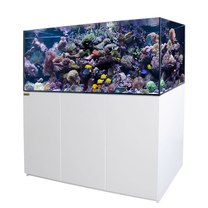 Aqua Dream 185 Gallon Coral Reef Aquarium Ultra Clear Glass Tank & Built in Sump All White