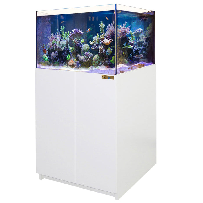 Aqua Dream 115 Gallon Coral Reef Aquarium Ultra Clear Glass Tank & Built in Sump All White