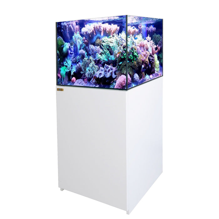 Aqua Dream 90 Gallon Coral Reef Aquarium Ultra Clear Glass Tank & Built in Sump All White