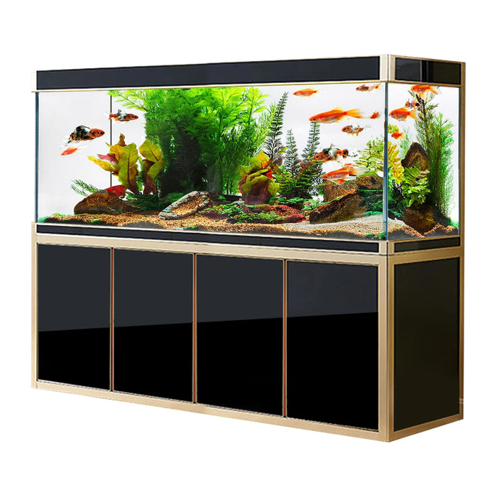 Aqua Dream Tempered Glass 220 Gallon Aquarium Black and Gold