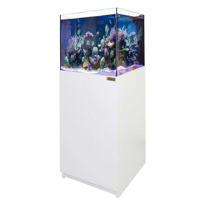 Aqua Dream 37 Gallon Coral Reef Aquarium Ultra Clear Glass Tank & Built in Sump All White