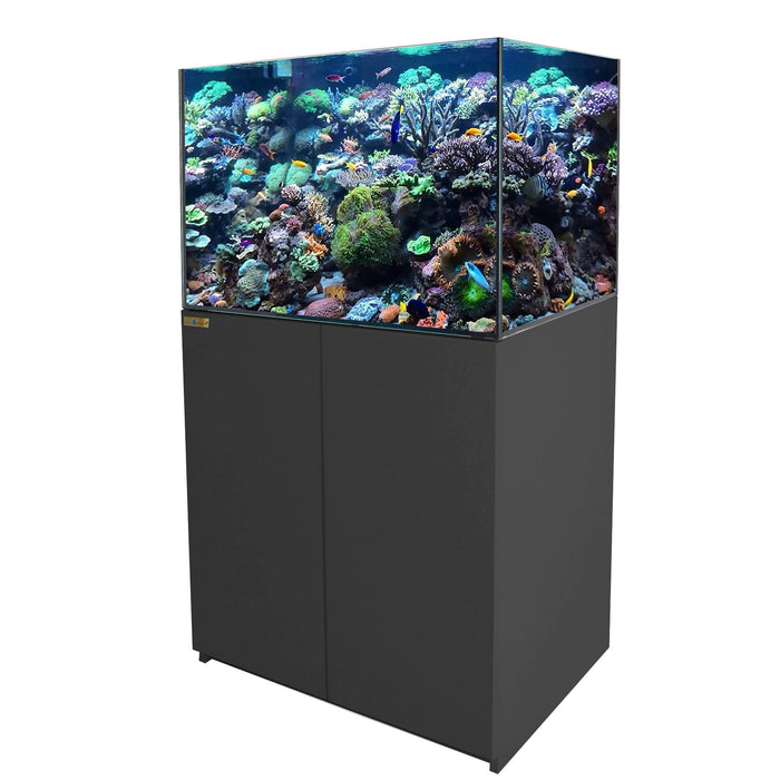 Aqua Dream 115 Gallon Coral Reef Aquarium Ultra Clear Glass Tank & Built in Sump All Black