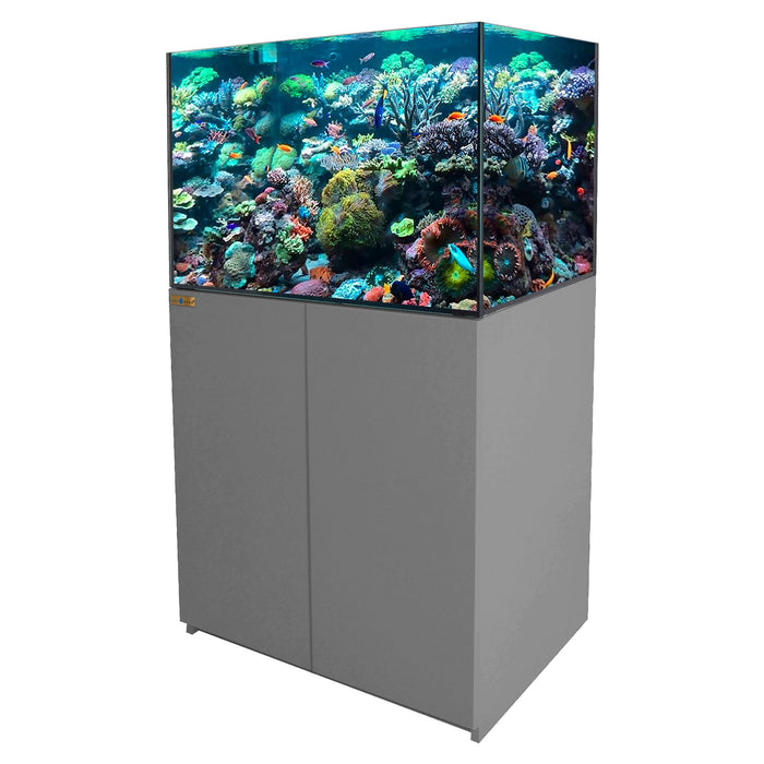 Aqua Dream 115 Gallon Coral Reef Aquarium Ultra Clear Glass Tank & Built in Sump Silver