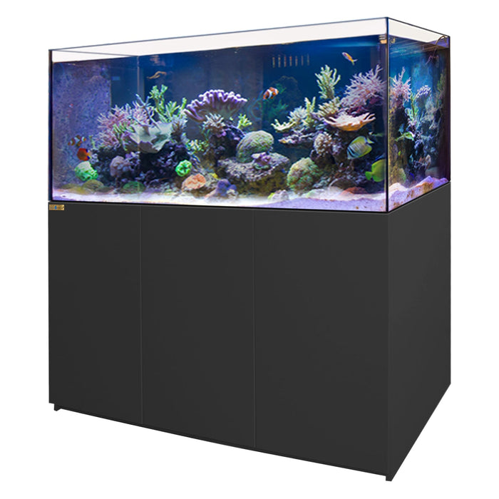 Aqua Dream 220 Gallon Coral Reef Aquarium Ultra Clear Glass Tank & Built in Sump All Black