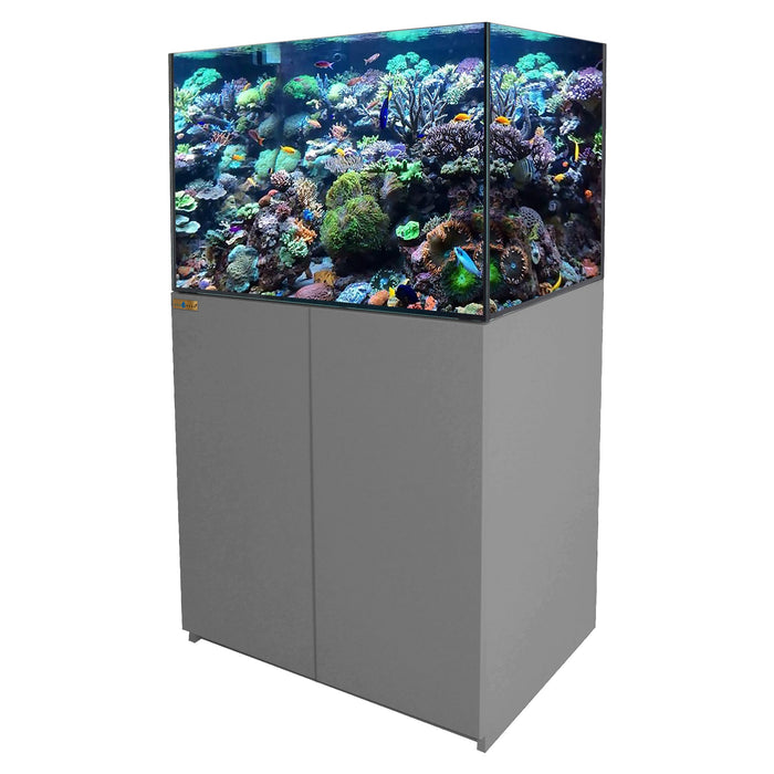 Aqua Dream 100 Gallon Coral Reef Aquarium Ultra Clear Glass Tank & Built in Sump Silver