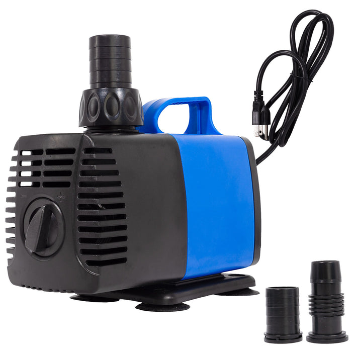 Aqua Dream 1200 GPH Amphibious Pond Fountain Water Feature Pump 15’ SJTW 3-Prong Plug