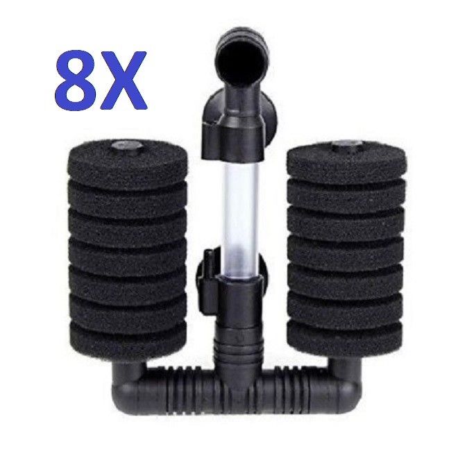 8 Small Double Head Bio-Sponge Filters
