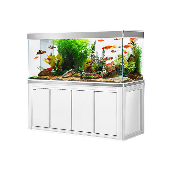 Aqua Dream 230 Gallon Tempered Glass Aquarium White and Silver