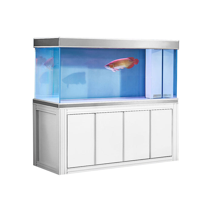 Aqua Dream 235 Gallon Tempered Glass Aquarium White & Silver