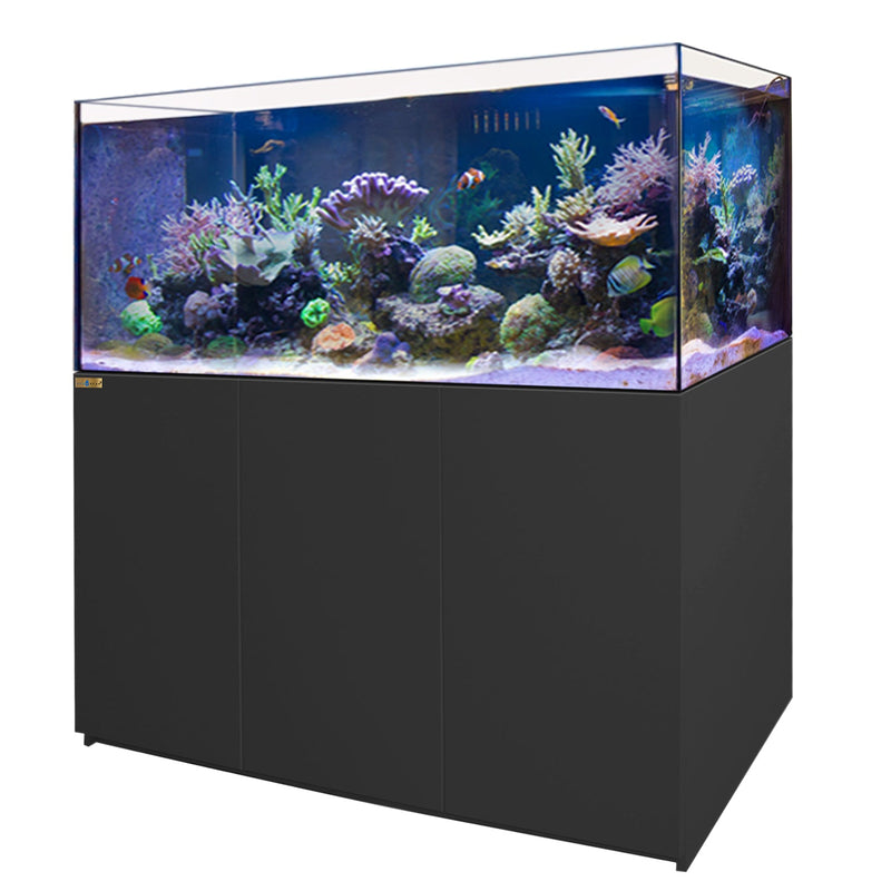 Aqua Dream 185 Gallon Coral Reef Aquarium Ultra Clear Glass Tank & Built in Sump All Black