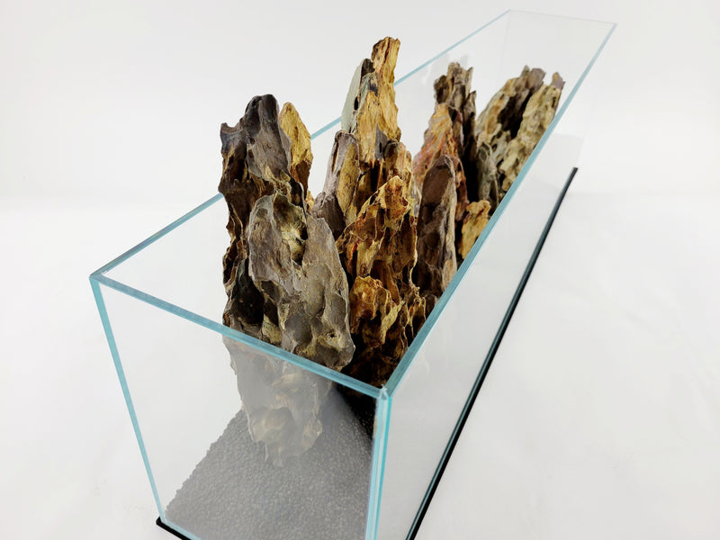 6 Gallon Long 45° Degree Low Iron Ultra Clear Bookshelf Aquarium 5mm Glass - 29.92" x 5.90" x 7.87"