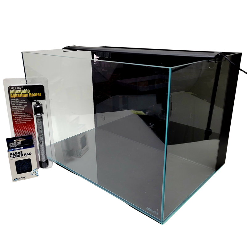 24 Gallon Ultra Low Iron CRYSTAL Aquarium Kit with Built in Back Filter