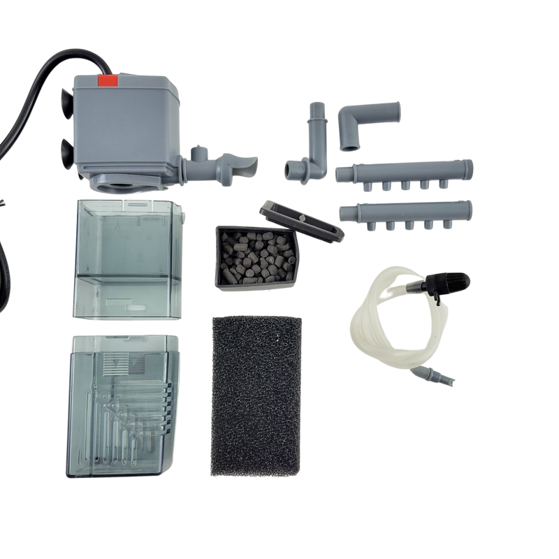 Lifegard Aquatics 3-in-1 Nano Aquarium Filter with 92 GPH Pump & Activated Carbon Media