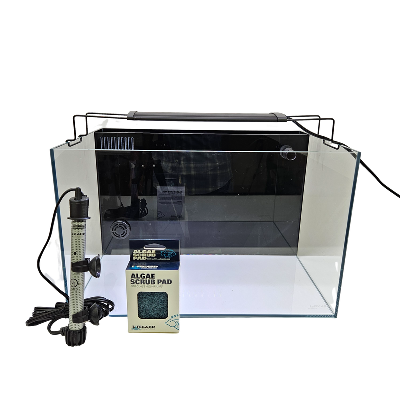 10 Gallon Ultra Low Iron CRYSTAL Aquarium with Built in Back Filter