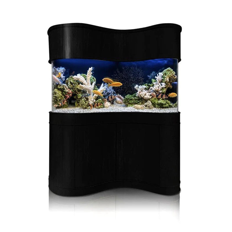 AQUA VIM 250g Wave Glass Reef-Ready Aquarium Set in Black