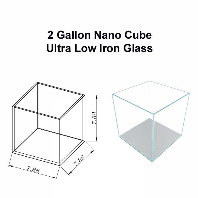 2 Gallon Ultra-Low Iron Nano Rimless Cube Tank