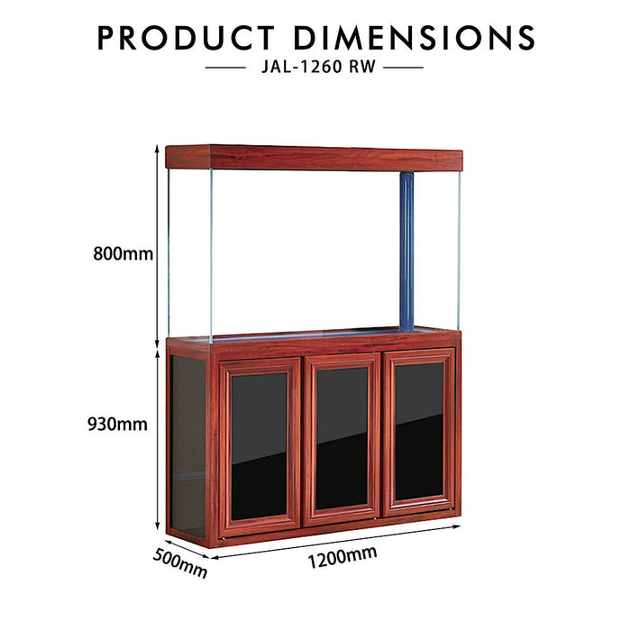 Aqua Dream 135 Gallon Tempered Glass Aquarium Redwood