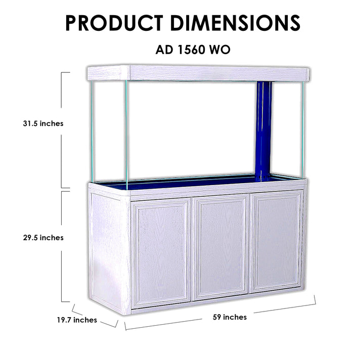 Aqua Dream 175 Gallon Tempered Glass Aquarium White Oak