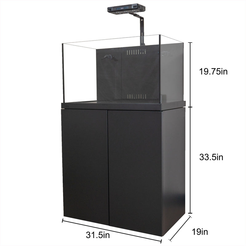 Aqua Dream Coral Reef Aquarium Tempered Glass Fish Tank 90 Gallon Complete Set Black