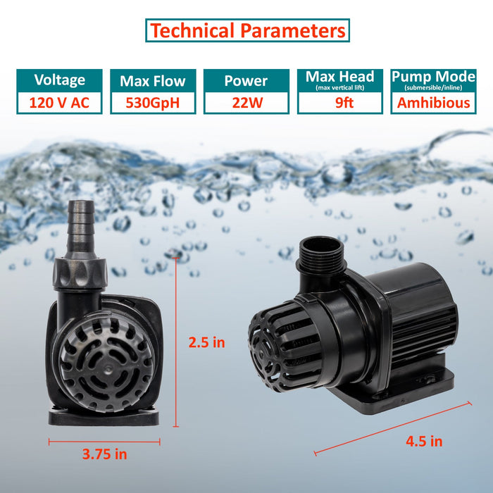 Aqua Dream 24v Dc Eco Marine Aquarium Wave Water Pump 530 GPH