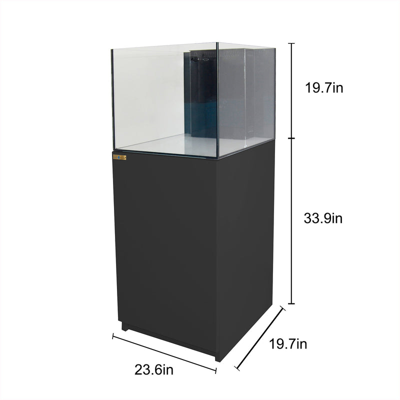 Aqua Dream 63 Gallon Coral Reef Aquarium Ultra Clear Glass Tank & Built in Sump All Black