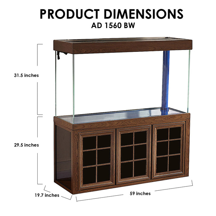 Aqua Dream 200 Gallon Tempered Glass Aquarium Darkwood