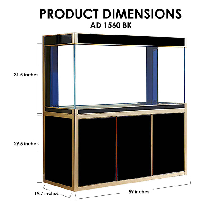 Aqua Dream 175 Gallon Tempered Glass Aquarium Black and Gold