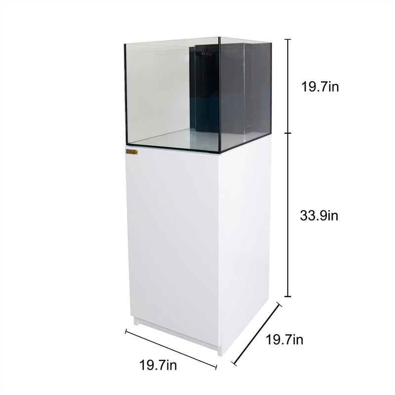 Aqua Dream 50 Gallon Coral Reef Aquarium Ultra Clear Glass Tank & Built in Sump All White