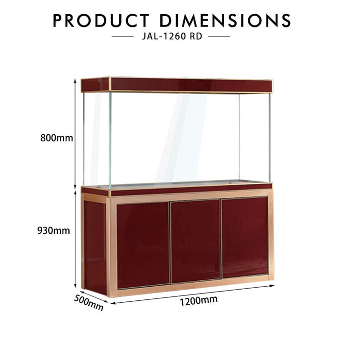 Aqua Dream 135 Gallon Tempered Glass Aquarium Red and Gold