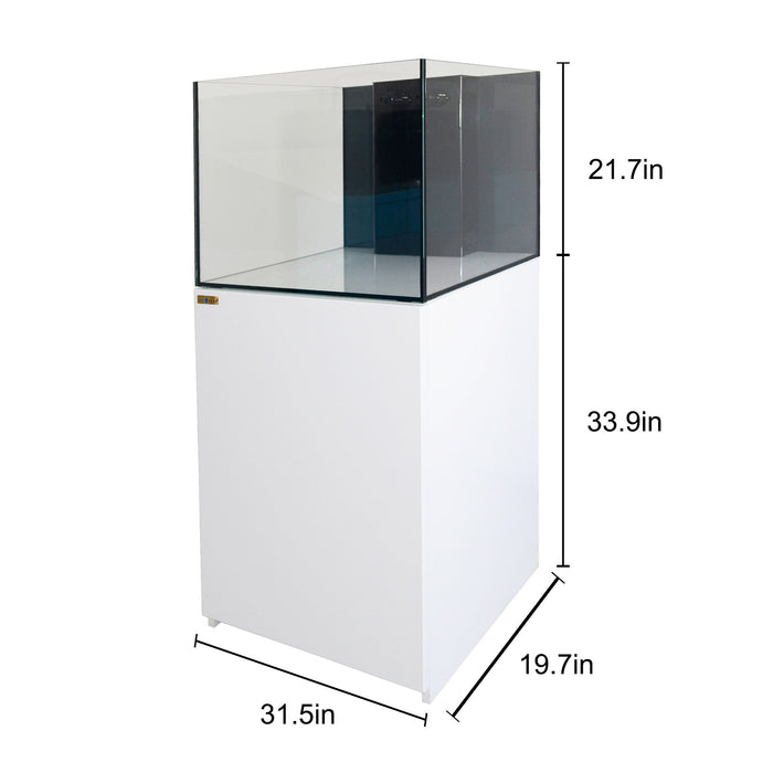 Aqua Dream 90 Gallon Coral Reef Aquarium Ultra Clear Glass Tank & Built in Sump All White