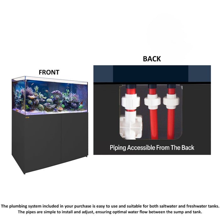 Aqua Dream 130 Gallon Coral Reef Aquarium Ultra Clear Glass Tank &d Built in Sump All Black