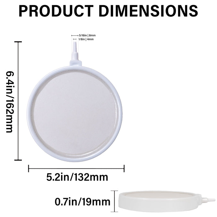 Air Stone 5 Inch Disc Diffuser in White for Fish Tank Aquarium Air Pump