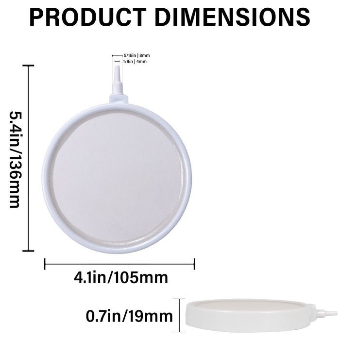 Air Stone 4 Inch Disc Diffuser in White for Fish Tank Aquarium Air Pump