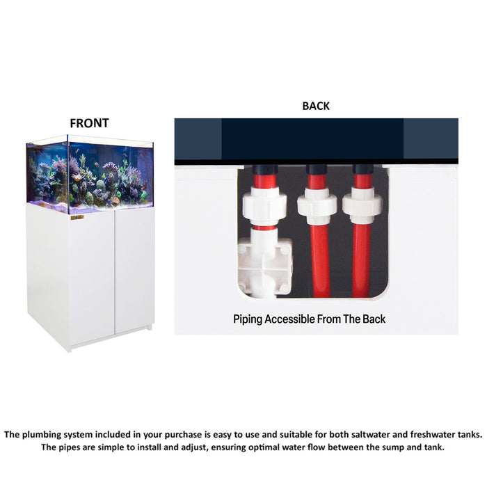 Aqua Dream 115 Gallon Coral Reef Aquarium Ultra Clear Glass Tank & Built in Sump All White