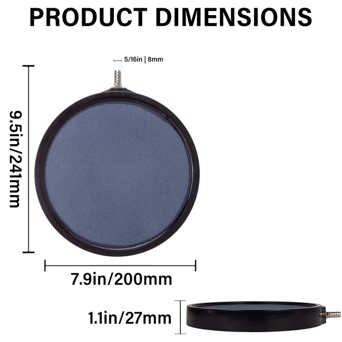 Air Stone 8 Inch Disc Diffuser for Fish Tank Aquarium Air Pump