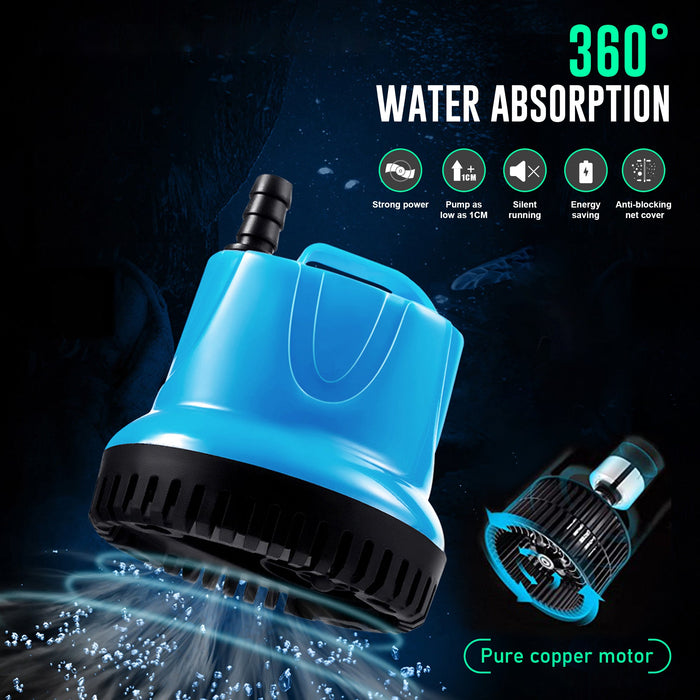 Aqua Dream 924 GPH Bottom Feed Submersible Water Pump - 75W Energy Efficient, Low-Suction