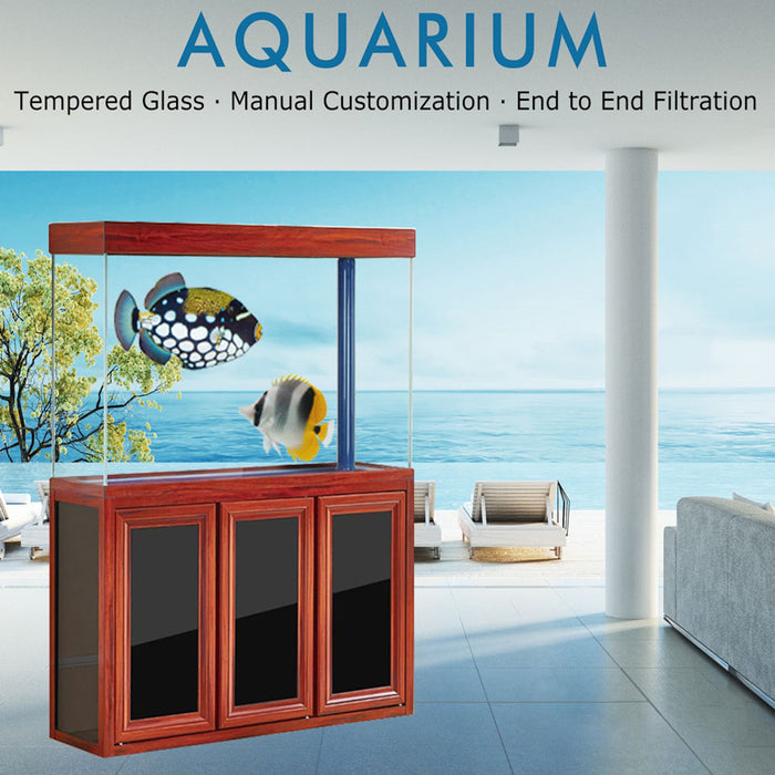 Aqua Dream 200 Gallon Tempered Glass Aquarium Redwood