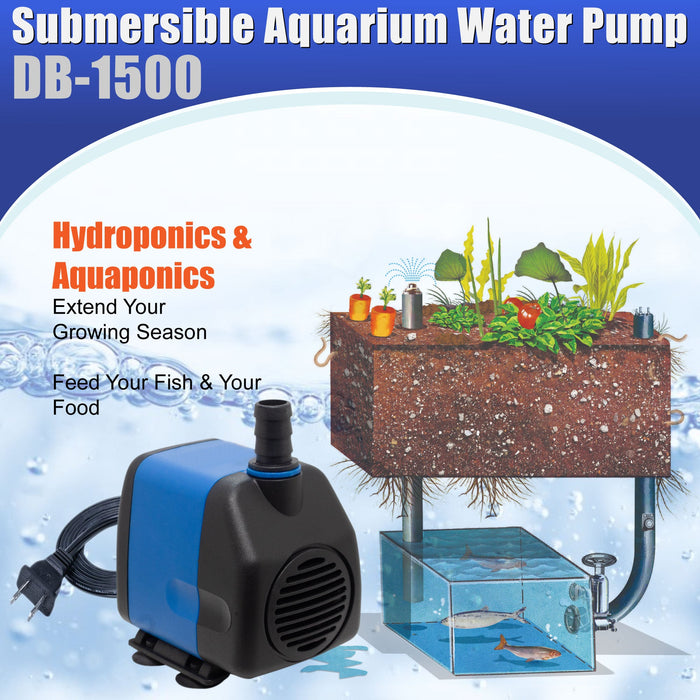 Aqua Dream 400 GPH Aquarium Submersible Pump Hydroponics