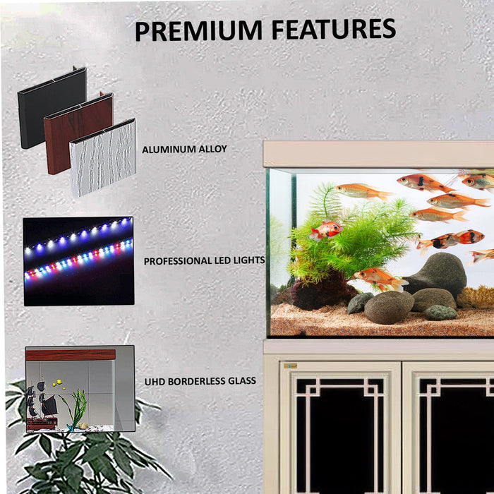 Aqua Dream 145 Gallon Tempered Glass Aquarium Silver Edition