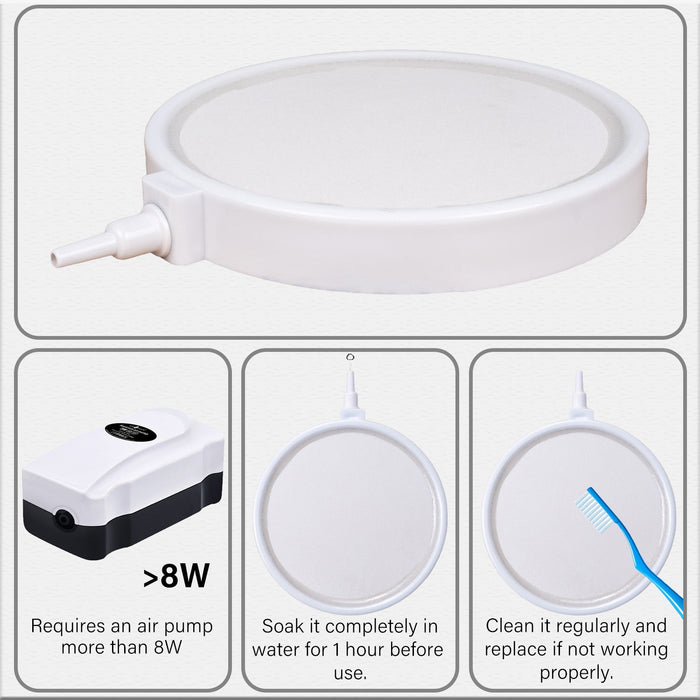 Air Stone 5 Inch Disc Diffuser in White for Fish Tank Aquarium Air Pump